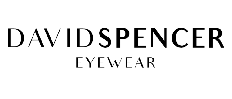 Text reading "DAVID SPENCER EYEWEAR" in bold, black lettering on a white background.