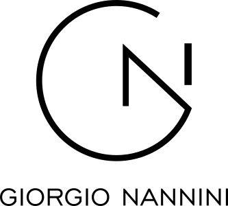 Minimalist logo with the letters "G" and "N" combined in a circular design. Below the logo, the text reads "GIORGIO NANNINI" in uppercase black lettering. The design is simple and modern.