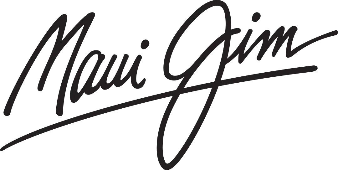 Black cursive text spelling "Maui Jim" on a white background.